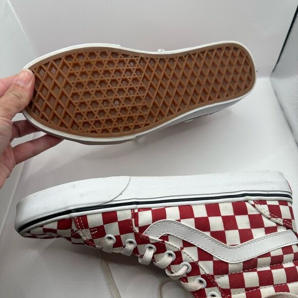 Vans Women’s Red and White Checkered High-Top Sneakers Size 8 - Picture 7 of 8